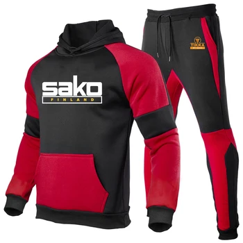 Tikka Tarafından Sako Finlandiya Ateşli Silahlar 2023 Erkek Giyim spor takımları Koşu Kazak Eşofman Casual Hoodie Spor + Pantolon 2 Adet Set
