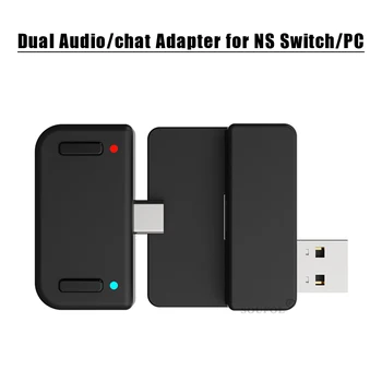 Tip C Bluetooth Uyumlu 5.0 Verici Ses Sohbet Adaptörü Nintendo Anahtarı için Destek Çift Kulaklık TV Modu Dahil Standı