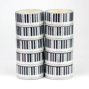 Toplu 10 adet Dekor Piyano Tuşları 20mm Geniş Washi Bantlar Japon Kağıt Scrapbooking Günlüğü Yapışkan Maskeleme Bandı Sevimli Kırtasiye