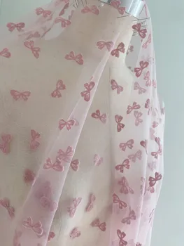 Toz Pembe Tül Dantel Kumaş Kadife Yaylar düğün elbisesi Sahne Giyim Arka Plan Dekorasyon Bronzlaşmaya file kumaş