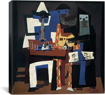 Tuval Sanat Pablo Picasso Tarafından Üç Müzisyenler Baskı