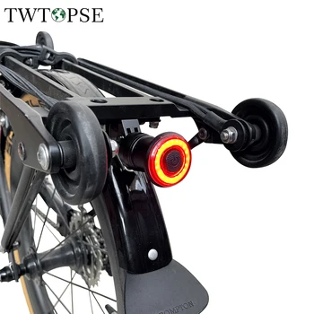 TWTOPSE Bisiklet akıllı otomatik ışık montaj seti Brompton orijinal arka raf su geçirmez fren algılama şarj bisiklet arka lambası