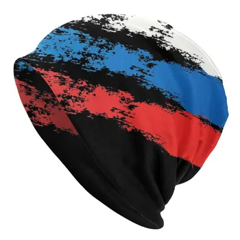 Unisex Kaput Kış Sıcak Örgü şapka Kadın Erkek Rusya Bayrağı Rus Gurur Sokak Kasketleri Kapaklar Yetişkin Bere Şapka Açık Kayak Kap
