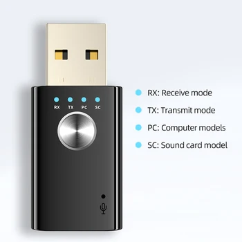 USB adaptör desteği AUX RCA Çıkışı Kablosuz Verici Alıcı Bluetooth uyumlu Hoparlörler için Masaüstü Dizüstü Televizyon