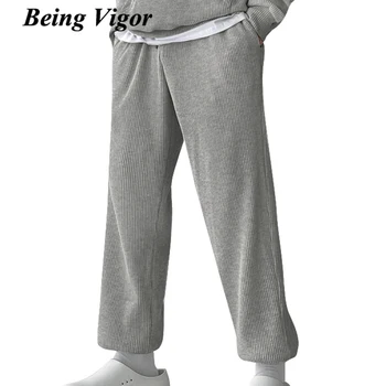 Varlık Canlı Erkek Ter Pantolon Saf Gevşek Fit Koşu Joggers Sokak Giyim Erkek Pantolon Uzun koşu pantolonları
