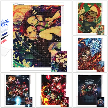 VAVE Elmas Boyama Anime iblis avcısı Resim Rhinestones Tam Elmas Sanat Mozaik Nakış Çapraz Dikiş Kitleri Ev Dekor