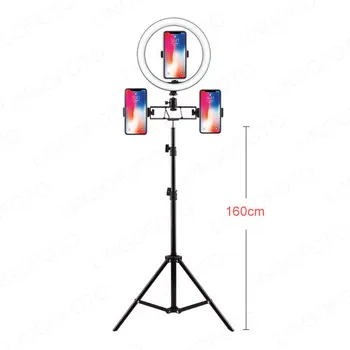 Video ışığı kısılabilir LED Selfie halka ışık USB Halka lamba Fotoğraf ışığı 3 telefon tutucu ve tripod standı UC9765