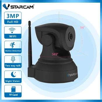 Vstarcam C24S 3MP Akıllı bebek kamerası Pet Kamera Wifi Güvenlik Koruma Kamera Gece Görüş HD Video Otomatik İzleme bebek izleme monitörü