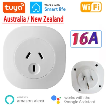 WiFi Akıllı Fiş 16A Avustralya Yeni Zelanda Fiş Priz Tuya APP Alexa Google Ev İçin Ses Kontrolü Güç Zamanlama