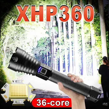 XHP90 LED el feneri 26650 USB şarj edilebilir Meşale Güçlü taktik flaş ışığı zumlanabilir Avcılık fener Su Geçirmez El Lambası