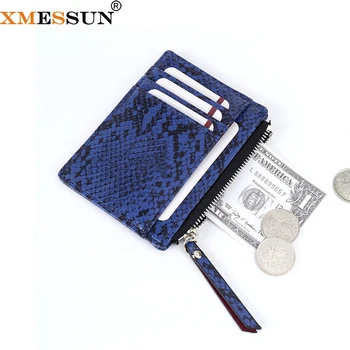XMESSUN Yeni kimlik kartı tutucu kredi kartı kılıfı Moda Tasarım Hakiki Deri Yılan Kart paket çantası İnek Derisi İnce Cüzdan K304