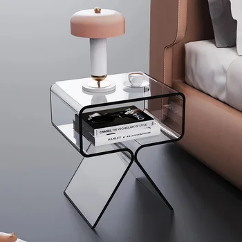 Yaratıcı Akrilik Küçük Kenar Masa Modern Minimalist Kanepe köşe masa Yatak Odası komodin Cumba Küçük Talble Mobilya