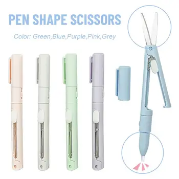 Yaratıcı Katlanır Mini Makas Kalem Bıçak Taşınabilir Kalem Şekli Makas Seramik Çakı Güvenli Kağıt Kesme Sanat Aracı Kırtasiye