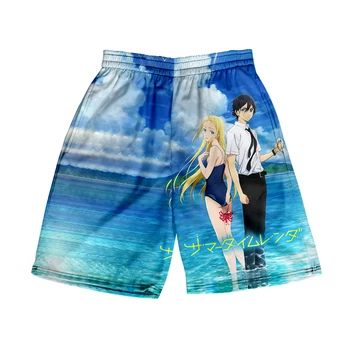 Yaz Saati İşleme Yaz Saati Render Merch Baskı Yaz Kadın / Erkek Elastik Bel Streetwear Şort Kawaii plaj şortu pantolon