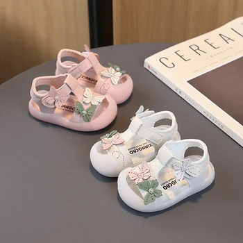 Yaz Yeni Bebek Rahat yürüyüş ayakkabısı Sevimli Yay Kız Prenses Ayakkabı Yumuşak Taban Moda Sandalet Kızlar için Güzel bebek ayakkabısı