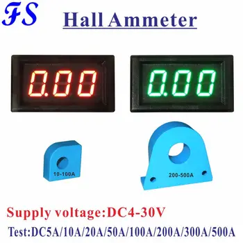 YB28C Hall ampermetre 10A 20A 50A 100A 200A 300A 500A CT LED Dijital Ampermetre Akım Monitör Amp Panel Test Cihazı Kaynağı DC 4-30V