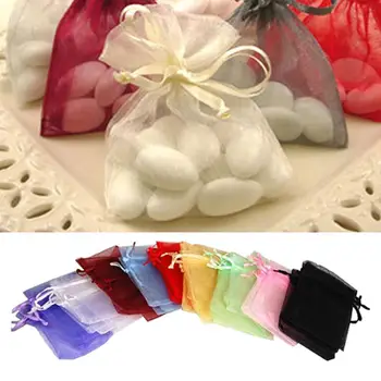 Yeni 50 Adet Organze Takı Hediyeler Çekilebilir Kutu Düğün Hediyesi Şeker Mini kılıf çanta parti dekorasyon misafirler için düğün hediyeleri