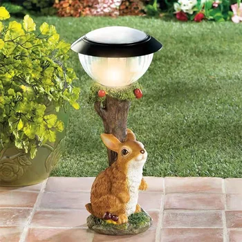 Yeni güneş LED bahçe karşılama ışıkları tavşan kediler yavru dekor ışıkları su geçirmez avlu veranda Elf dekorasyon aksesuarları