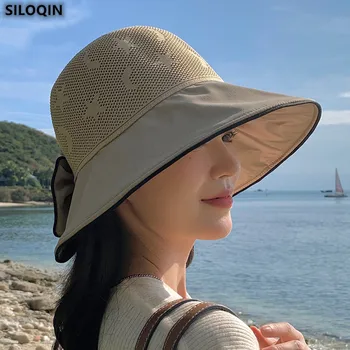 Yeni Ilmek Katlanabilir Bayanlar Havza Kap güneş şapkası Yaz Geniş Ağız UV Koruma Panama Plaj Açık Kadın Kova Şapka Chapéu