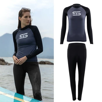 Yeni kadın Bölünmüş dalgıç kıyafeti Üst Yüzme Güneş Koruyucu Giysiler Çabuk kuruyan Sörf dalgıç kıyafeti Su Sporları Yüzme Dalış Üst