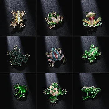 Yeni Karikatür Broş Emaye Damlayan Kurbağa Broş Broş Pin Giyim Aksesuarları