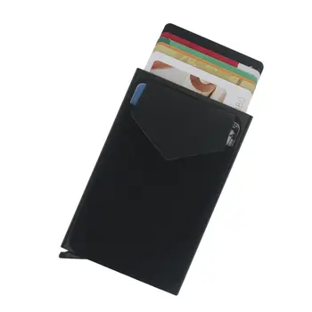 Yeni Kredi kart tutucu Çanta Otomatik İtme ile Kapak Kartları kimlik kartı tutucu Moda Mini Cüzdan Moda