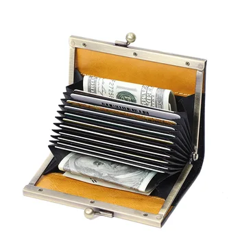 Yeni Moda Hakiki Deri Metal Erkek Kadın Cüzdan bozuk para cüzdanı Değişim Çantalar Kredi kart tutucu M055
