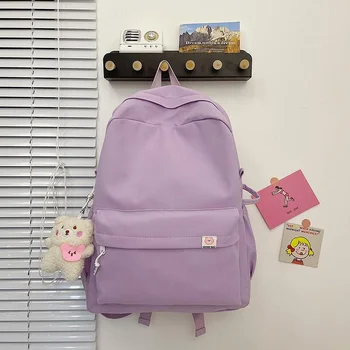 Yeni Moda Kadın Sırt Çantası Naylon okul çantası Kızlar için Sevimli Kolye Öğrenci seyahat sırt çantaları Büyük Kapasiteli Okul Çantalarını 2022