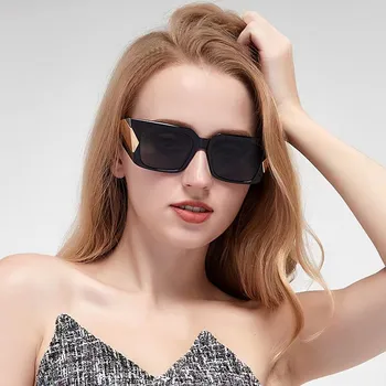Yeni Moda Kare Kadın Güneş Gözlüğü Lüks Marka güneş gözlüğü Bayanlar Vintage Boy Gözlük Dikdörtgen Tasarımcı Oculos De Sol