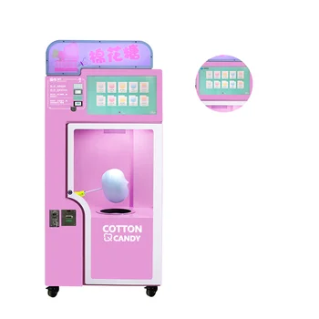 Yeni Tasarım Dokunmatik Ekran Vegan Hatmi İpi Makinesi Pamuk şeker otomatı Ticari pamuk şekeri Makinesi