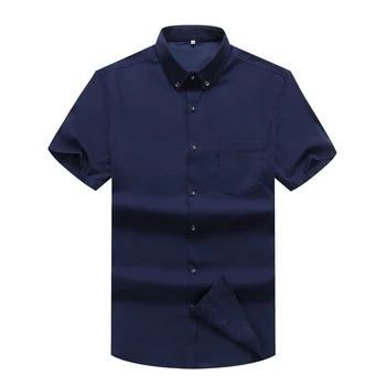 Yeni Yaz Casual Gömlek Erkekler Yüksek Kaliteli Erkek Elbise Gömlek Katı Slim Fit kısa Kollu erkek gömleği Artı Boyutu 8XL Erkek Giyim