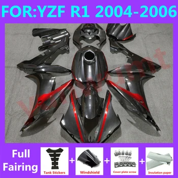 YENİ ABS Motosiklet Enjeksiyon tam kaporta kiti İçin fit YZF R1 2004 2005 2006 YFZ-R1 04 05 06 Kaporta Fairings karbon fiber boya