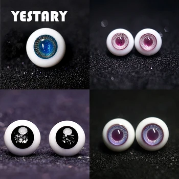 YESTARY BJD Bebek Gözler Anime 10MM Gözbebekleri 3D Hareketli Siyah İnci Düşük Ark DIY Cam Gözler İçin 1/8 OB11 BJD bebek Aksesuarları Gözler
