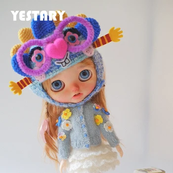 YESTARY Blythe Giysileri BJD Bebek Aksesuarları DIY El Yapımı Jumper Etek Seti Mavi Şapka Qbaby BJD oyuncak bebek giysileri Oyuncaklar Kızlar İçin