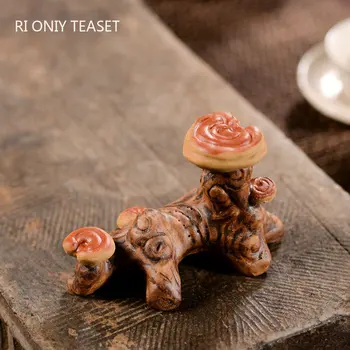 Yixing El Yapımı Heykel Mor Kil Çay Pet Biyonik Ganoderma Lucidum Modeli Süsler El Sanatları Çin Zisha çay seti Dekorasyon