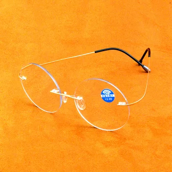Yuvarlak okuma gözlüğü Erkekler Kadınlar Taşınabilir Çerçevesiz okuma gözlüğü +0.75 +1 +1.5 +1.75 +2 +4'e kadar