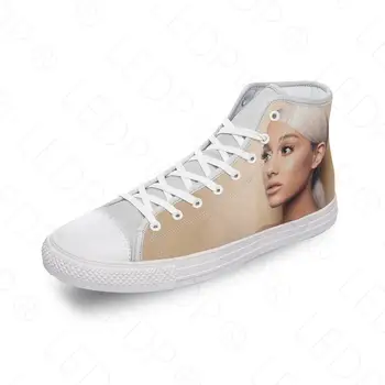 Yüksek top kanvas ayakkabılar Ariana Grande Lüks erkek ve gündelik kadın ayakkabısı Moda Bayanlar Düz Ayakkabı Tüm Yıldız Zapatillas