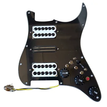Yükseltme 3 katlı HSH Elektro Gitar Yüklü Kablolu Pickup Pickguard Kiti Çok Anahtarı Gitar, siyah Beyaz İnci Rengi