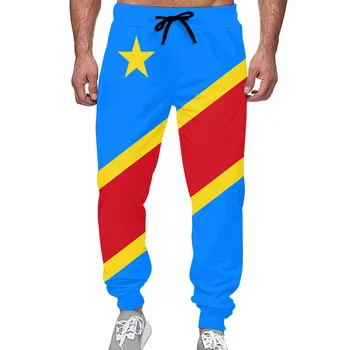 Zaire Gençlik Custom Made Adı Numarası Logo Zar Rahat Pantolon ulusal bayrak Za Kongo Ülke Fransız Cumhuriyeti Baskı Fotoğraf Pantolon