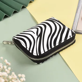 Zebra Baskı Çanta Cüzdan Kadınlar için Deri küçük cüzdan Moda Sevimli Kredi Kartı bozuk para çantaları Para Çantası Mini Cüzdan