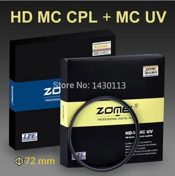 ZOMEİ 72mm HD İNCE Çok Kaplamalı filtre kiti UV Polarize CPL Canon 18-200 için 28 - 135mm ve Nikon Fujifilm DSLR kameralar