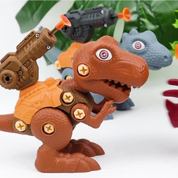 Çocuklar Dinozor Oyuncaklar Eğitici Doğum Günü Hediyeleri İnşaat Modeli Montaj Setleri Toddler Blokları Dıy Vidalama Bebek Güvenli Matkap