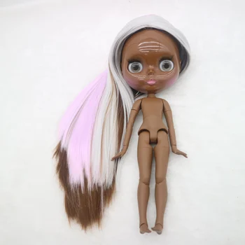 Çok renkli saç ortak vücut Çıplak Blyth Doll, fabrika bebek 30 cm