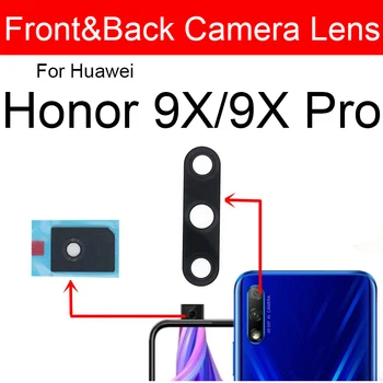 Ön Arka Kamera Cam Lens İçin Huawei Onur 9X 9X Pro Arka+Ön Kamera Cam Lens İçin Etiket Parçaları ile Onur 9x 9x pro