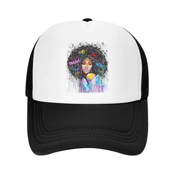 Özel Amerikan Afrikalı Kız Siyah Kadın beyzbol şapkası Erkekler Kadınlar için Nefes şoför şapkası Streetwear
