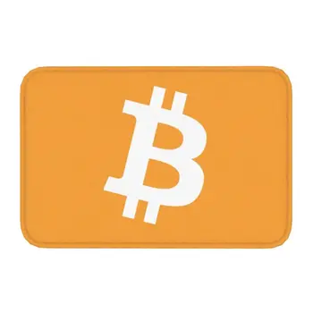 Özel Bitcoin Paspas Mat Kaymaz BTC Cryptocurrency Mutfak Banyo Oturma Odası Halı Halı 40 * 60cm