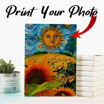 Özel fotoğraf Günlüğü Kişiselleştirilmiş Dizüstü güneş çiçek Retro Yüksek Değer Sevimli Yatay Sıra El Kitabı Öğrenci Not Defteri Klasik Hediye